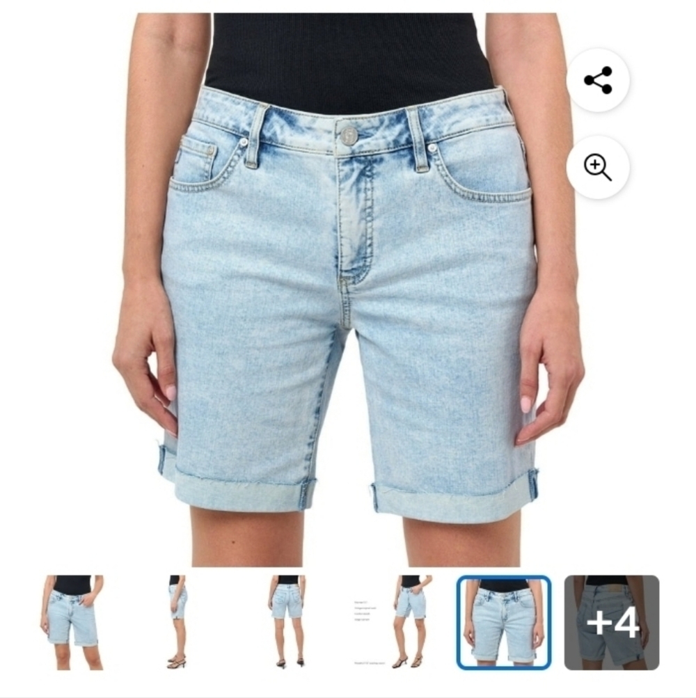 Seven7 Mid-Rise Relaxed Bermuda Easy Relaxed Fit Cuffed Hem Inseam 8.5 - Picture 5 of 9
